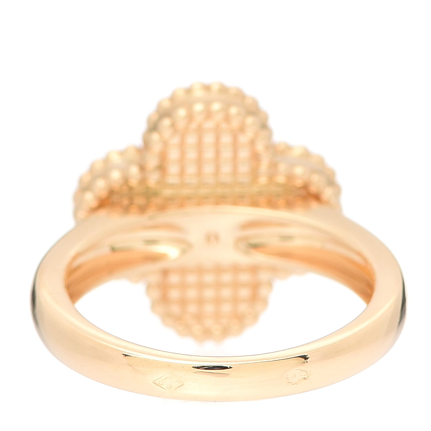 Van Cleef & Arpels 18K Rose Gold Guilloche Vintage Alhambra Ring 50 5.25 3 of 6