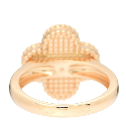 Van Cleef & Arpels 18K Rose Gold Guilloche Vintage Alhambra Ring 50 5.25 3 of 6