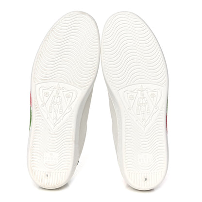 Gucci Calfskin Interlocking G Mens New Ace Sneakers 9 White Red Flame Green 5 of 11