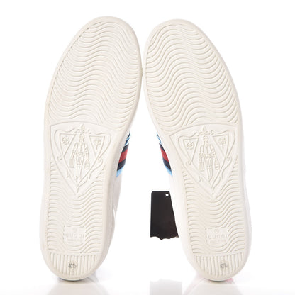 Gucci Calfskin Lace Ayers Sylvie Web Womens New Ace High Top Sneakers 40.5 White 10 of 11
