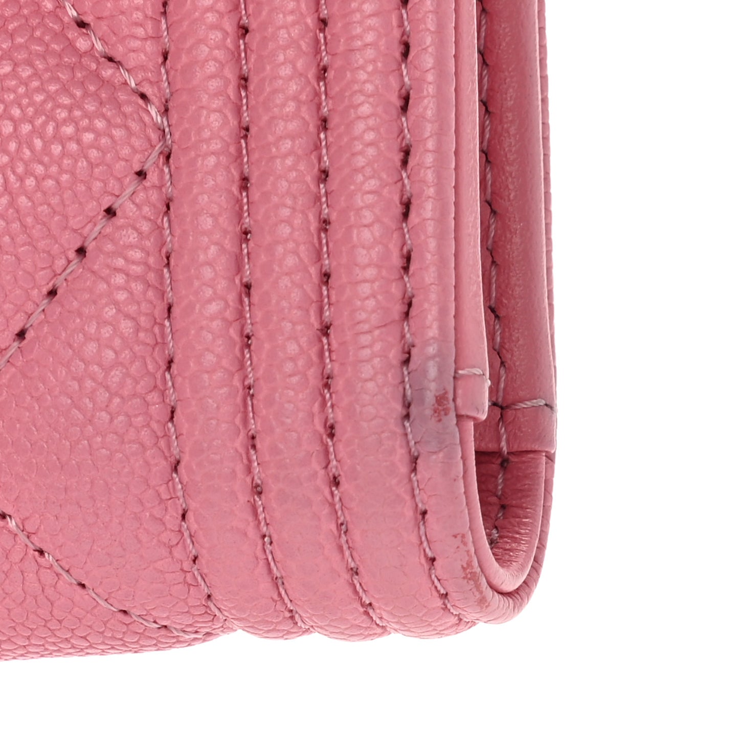Caviar Quilted Compact Boy Wallet Pink