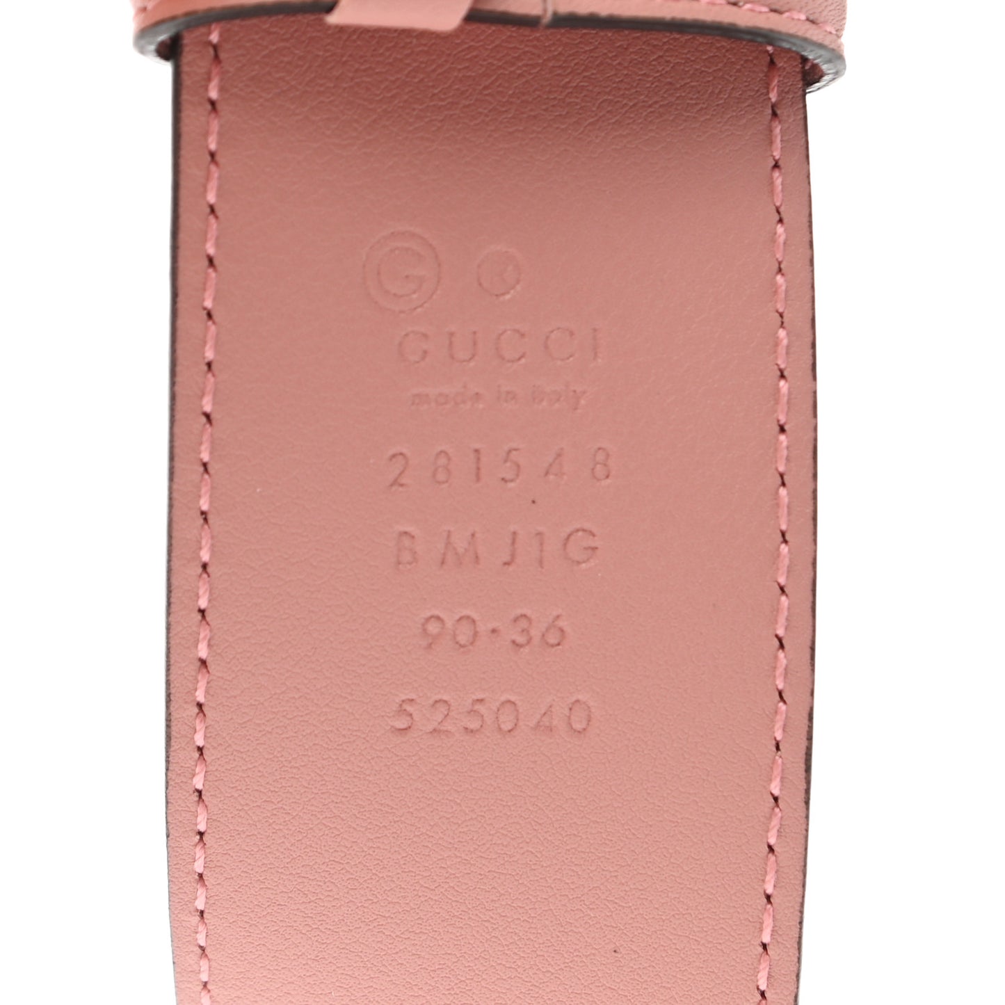 Soft Microguccissima Margaux Calfskin Belt 90 36 Soft Pink