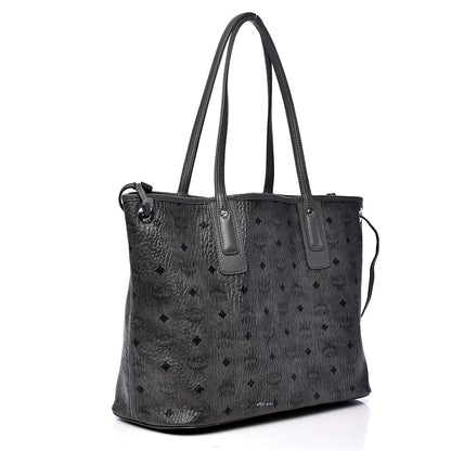 MCM Visetos Medium Liz Reversible Shopper Tote Phantom Grey 3 of 19