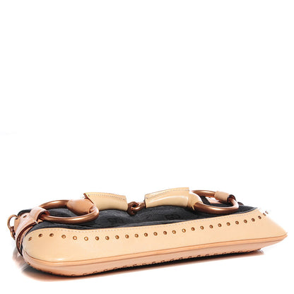 Gucci Monogram Horsebit Clutch Black Tan 4 of 7