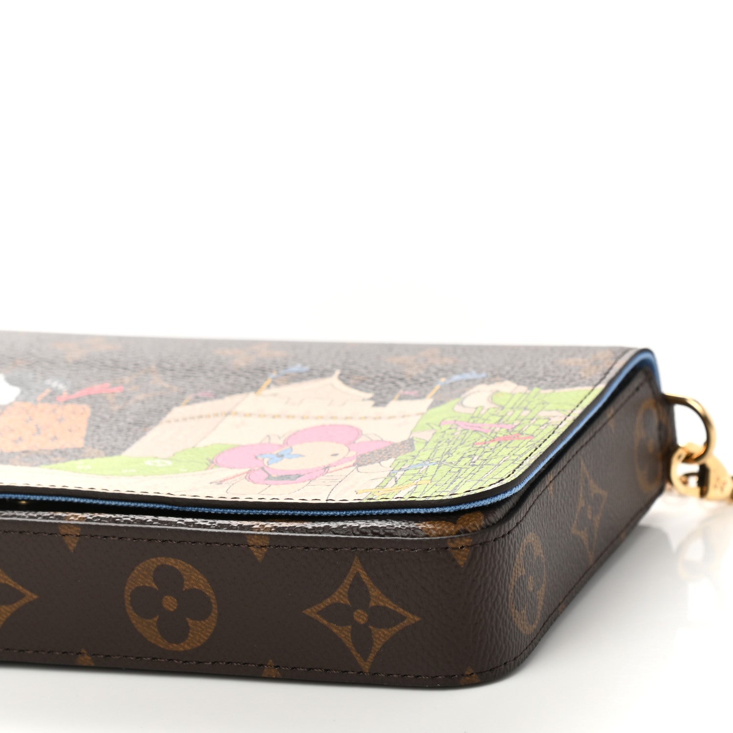 Louis Vuitton Monogram 2021 Christmas Animation China Wall Pochette Felicie Chain Wallet Myosotis Blue 9 of 10