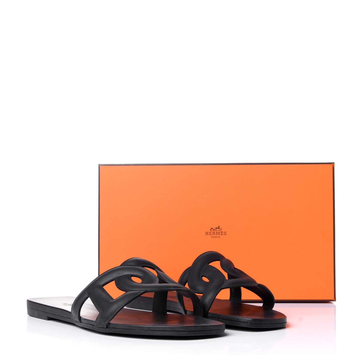 Hermes Rubber Aloha Sandals 39 Black 11 of 11