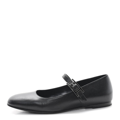 Hermes Goatskin Jane Ballet Flats 36.5 Black 1 of 10
