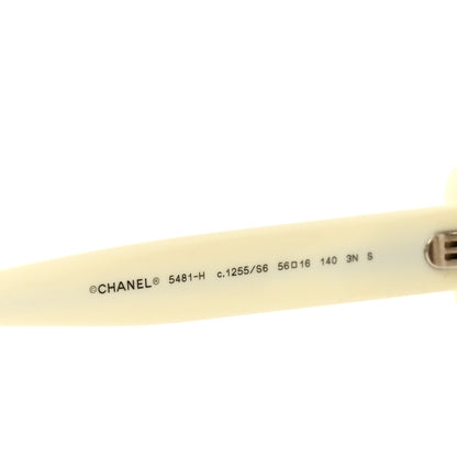 Chanel Acetate Pearl Cat Eye CC Sunglasses 5481-H White 5 of 7