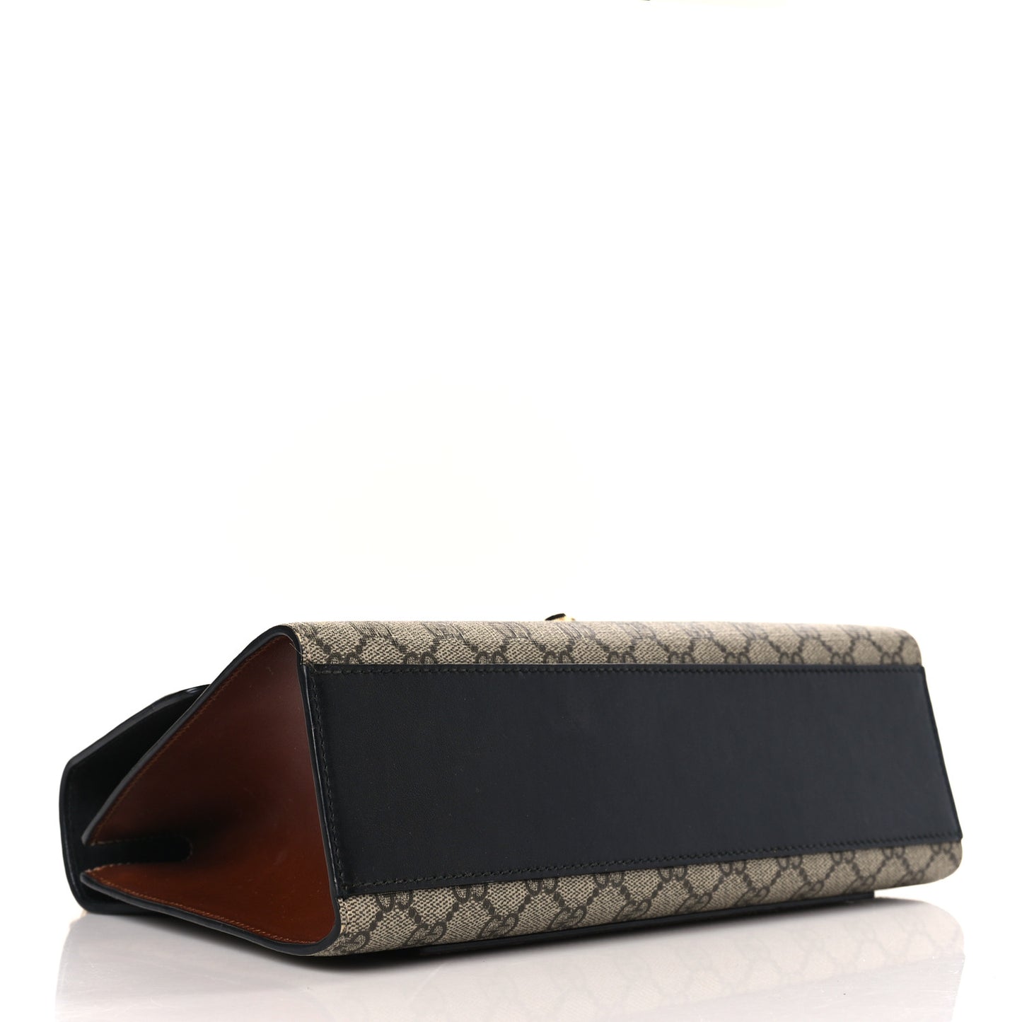 GG Supreme Monogram Calfskin Medium Padlock Shoulder Bag Beige Black Cuir