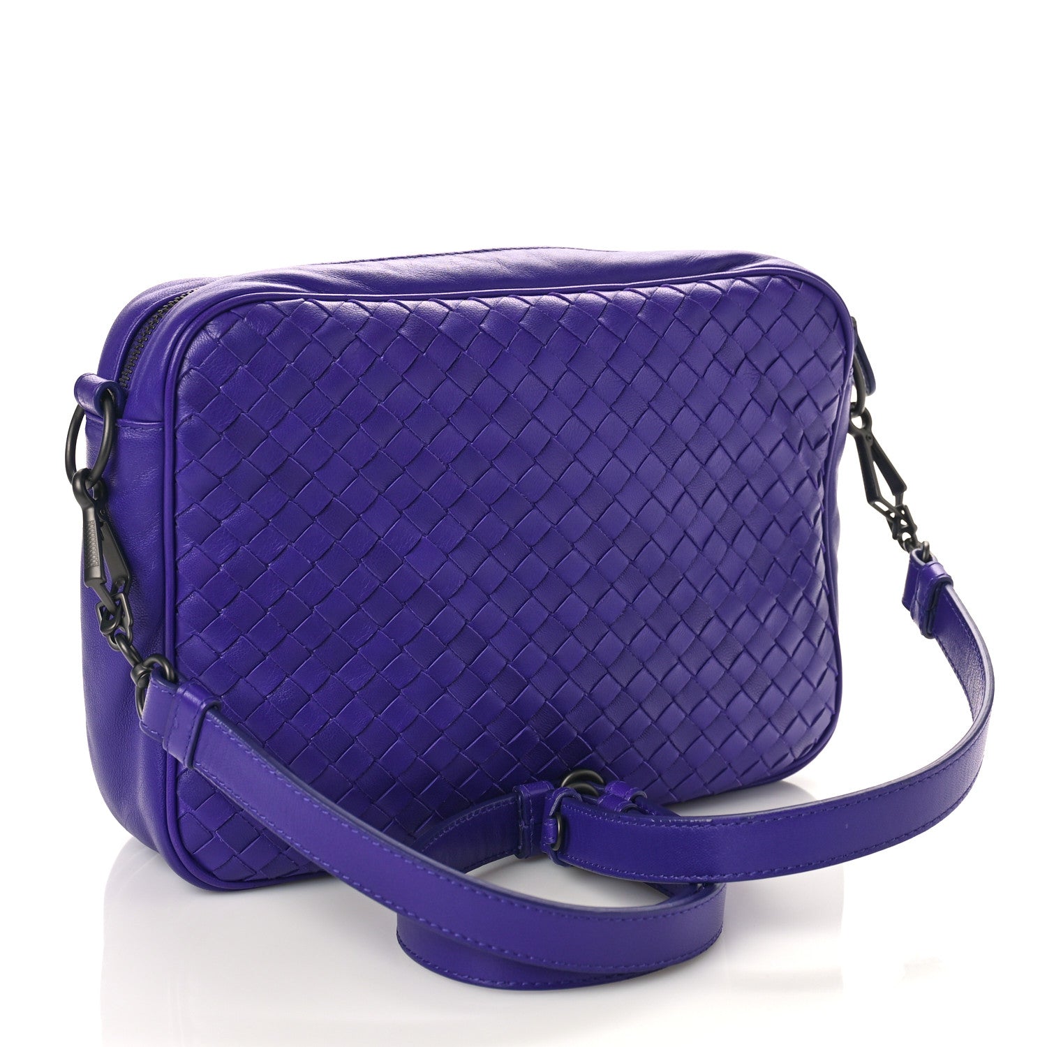 Bottega Veneta Nappa Intrecciato Messenger Bag Purple 3 of 8