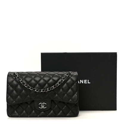 Chanel Iridescent Caviar Quilted Jumbo Double Flap Black 12 of 12