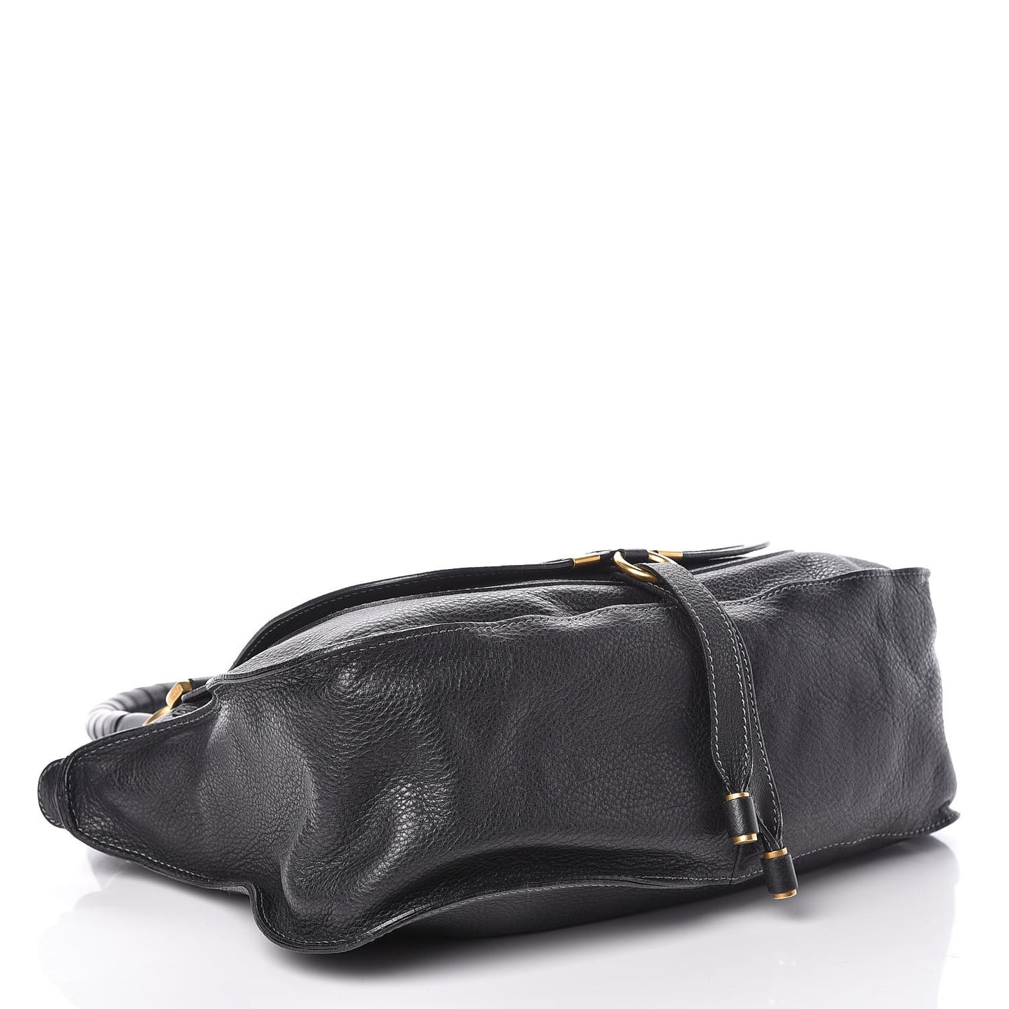 Calfskin Large Marcie Satchel Black