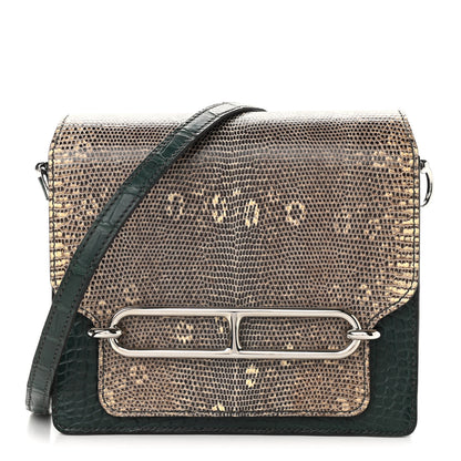 Hermes Matte Alligator Lizard Mini Sac Roulis Ombre Vert Fonce 1 of 9