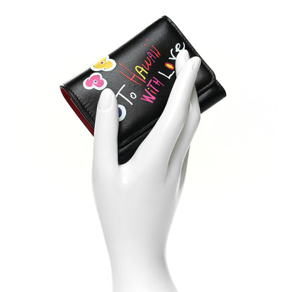 Christian Louboutin Calfskin Script Mini Loubigaga Wallet Black 2 of 8