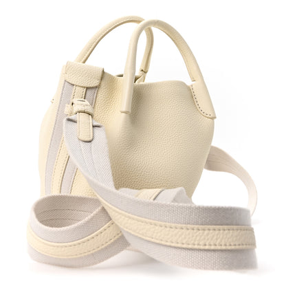 Loro Piana Grained Calfskin Micro Bale Bag Whisper White 3 of 9