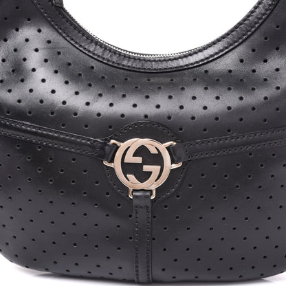 Gucci Perforated Calfskin Reins Hobo Black 8 of 8