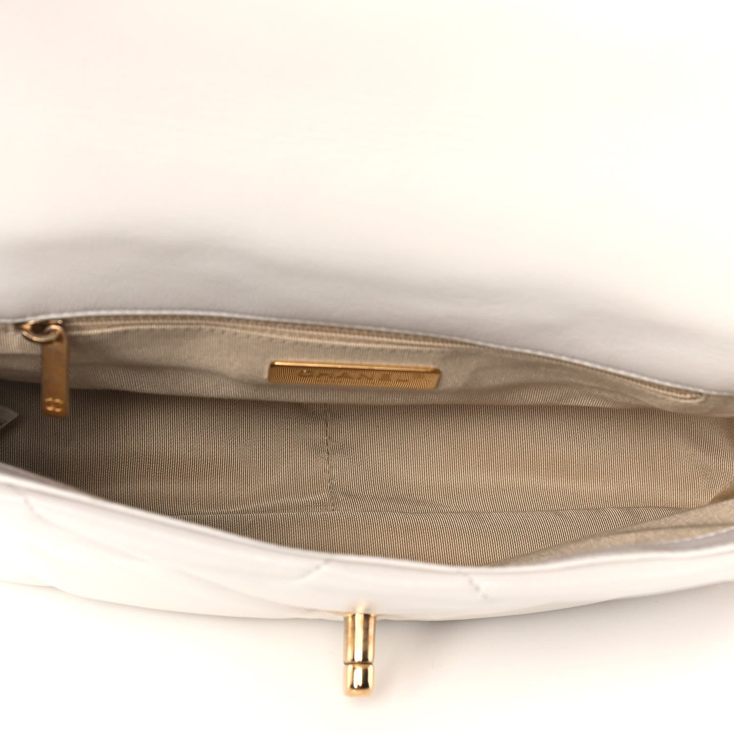 Chanel Goatskin Quilted Medium Chanel 19 Flap White 5 of 12