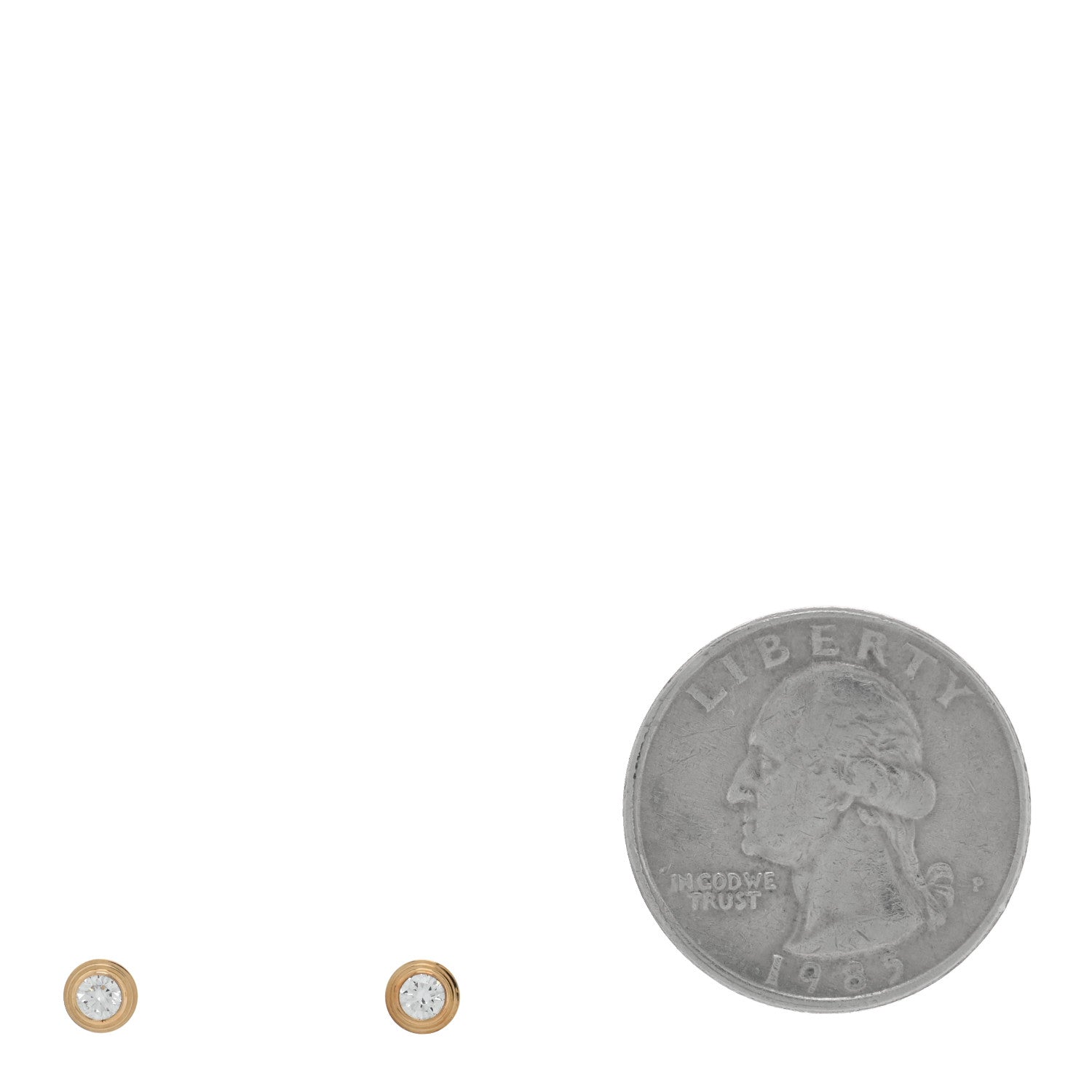 Cartier 18K Yellow Gold Diamond D'Amour Earrings 2 of 4