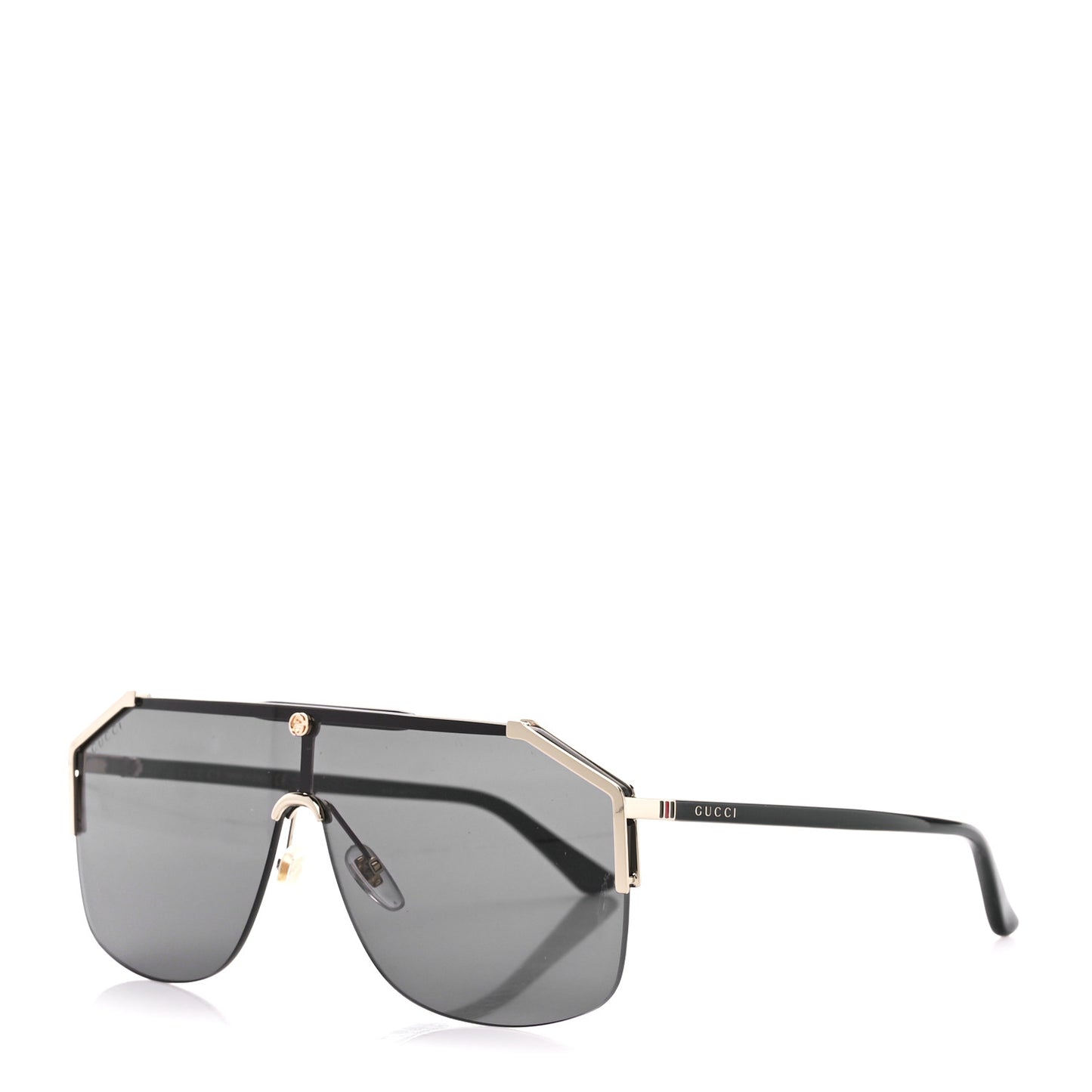 Metal Rimless Square Sunglasses GG0291S Black Gold
