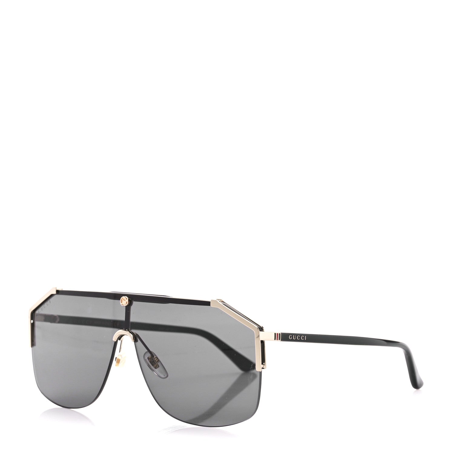Gucci Metal Rimless Square Sunglasses GG0291S Black Gold 1 of 8