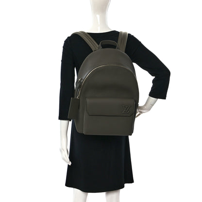 Louis Vuitton Grained Calfskin Aerogram Takeoff Backpack Khaki 3 of 9