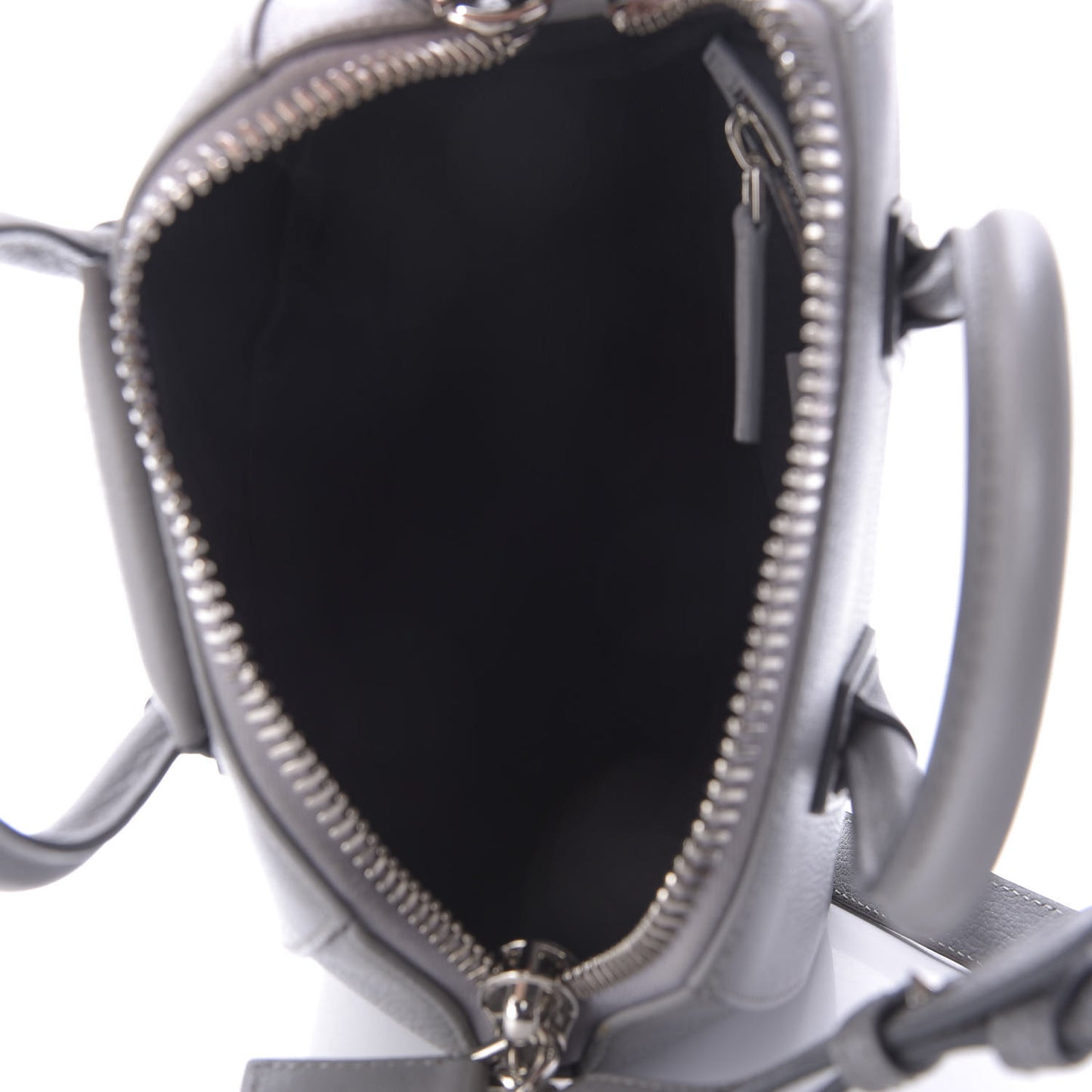 Sugar Goatskin Mini Antigona Pearl Grey