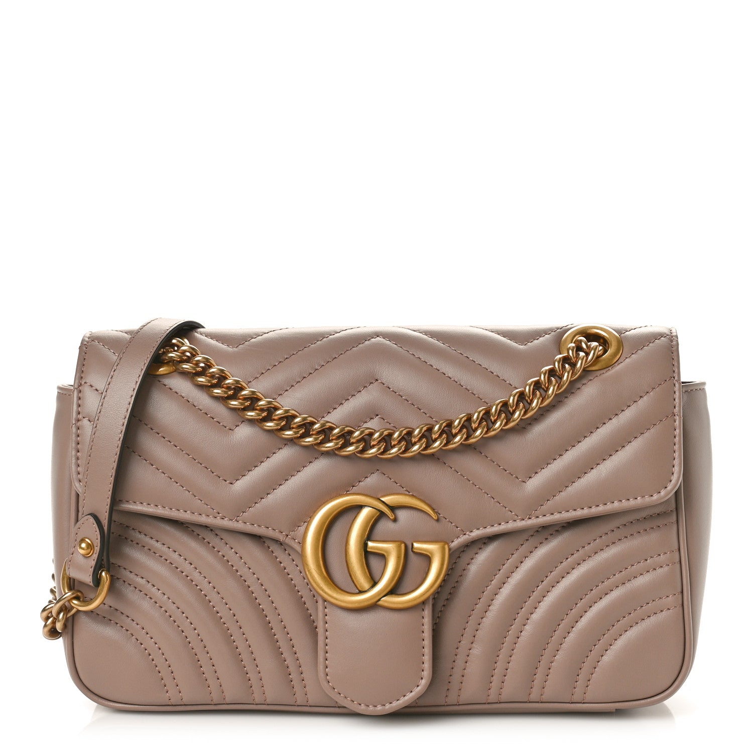 Gucci Calfskin Matelasse Small GG Marmont Shoulder Bag Porcelain Rose 1 of 9