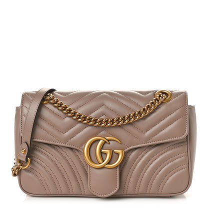 Gucci Calfskin Matelasse Small GG Marmont Shoulder Bag Porcelain Rose 1 of 9
