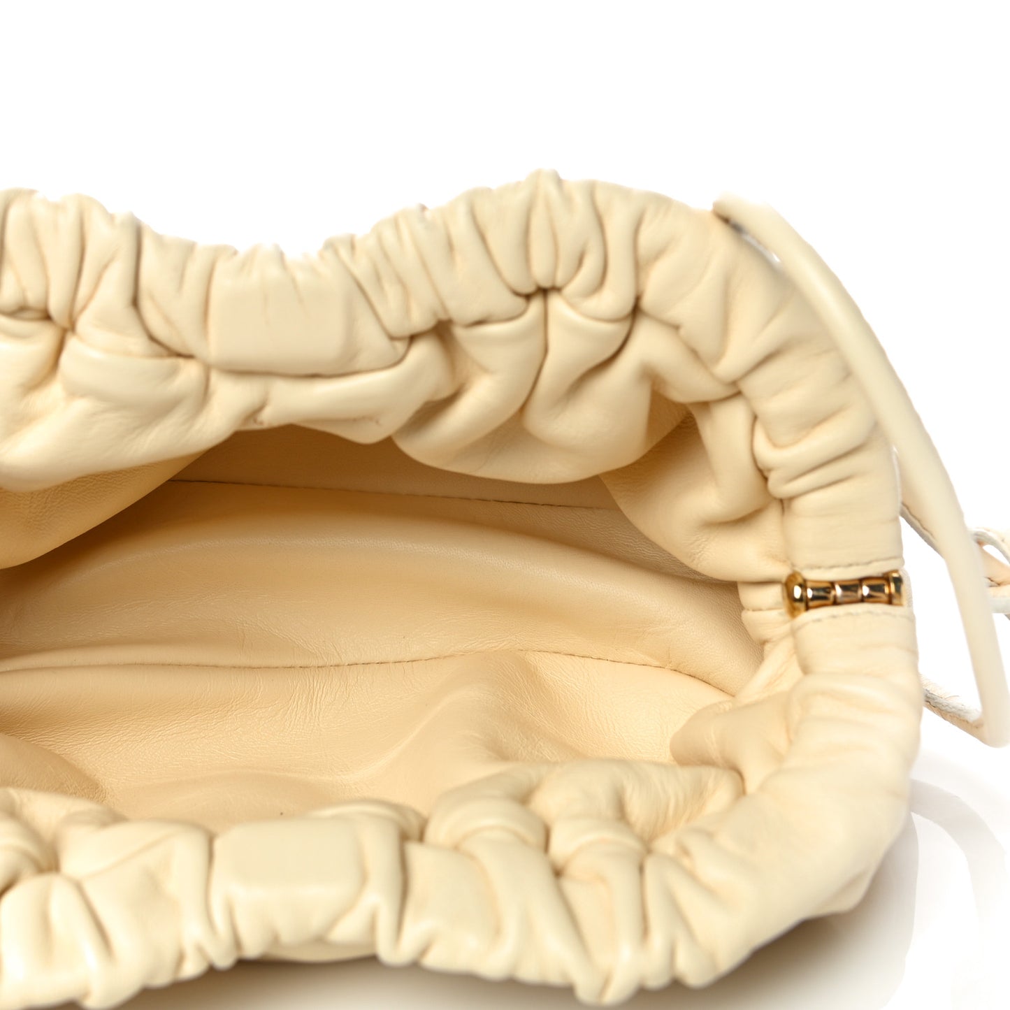 Lambskin Mini Cloud Clutch Crema