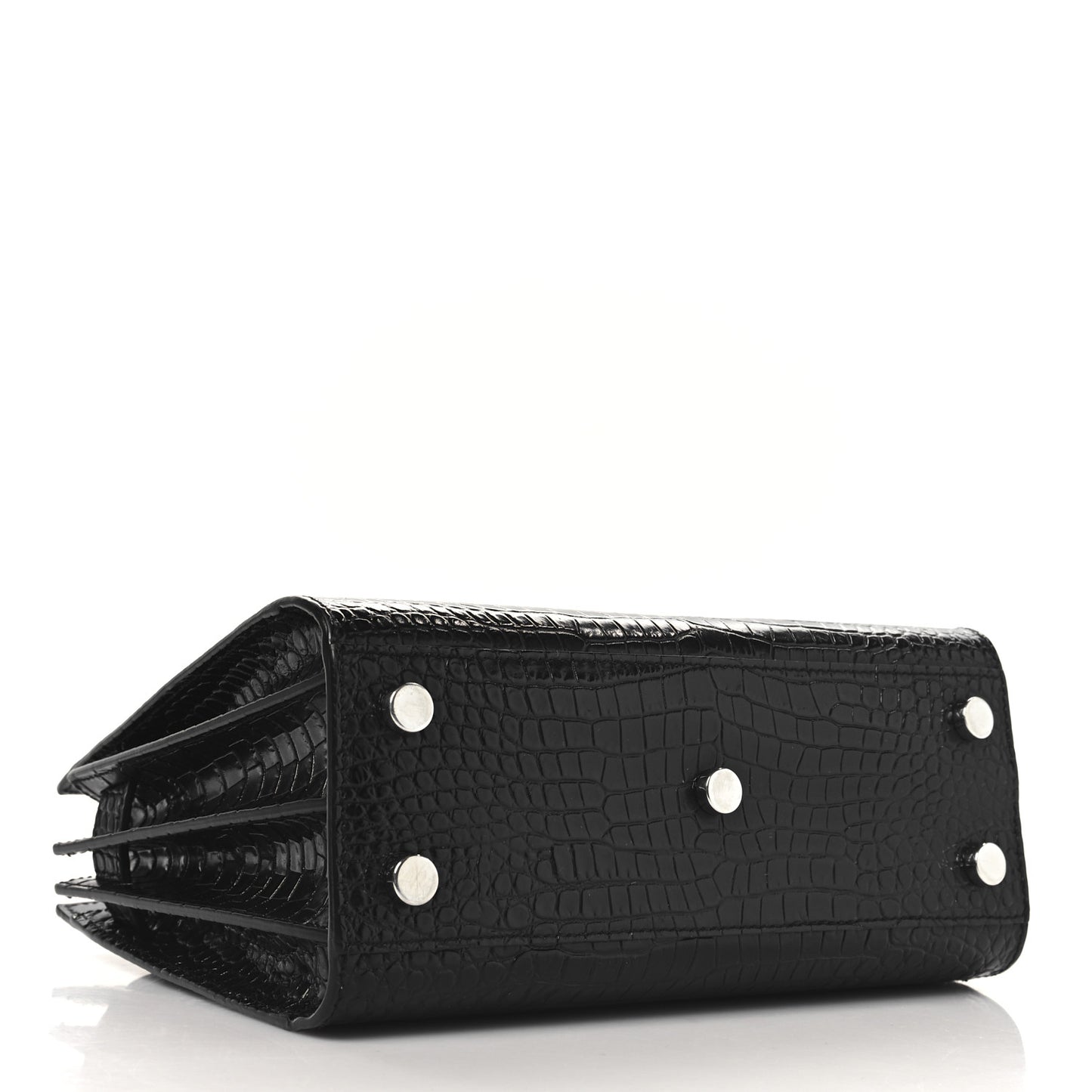 Calfskin Crocodile Embossed Nano Sac De Jour Black