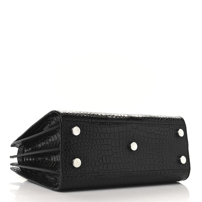 Saint Laurent Calfskin Crocodile Embossed Nano Sac De Jour Black 4 of 10