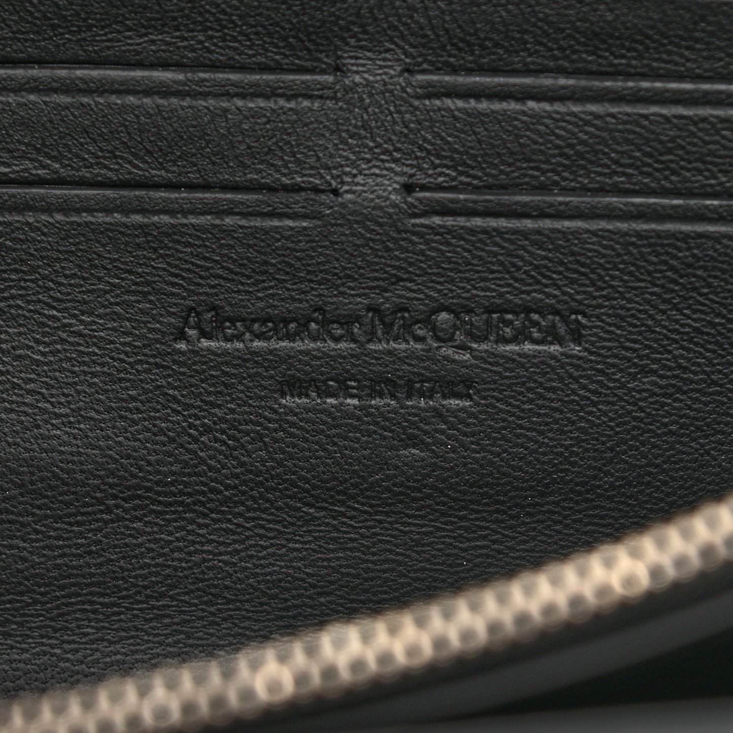 Pebbled Calfskin Skull Wallet on Chain Black