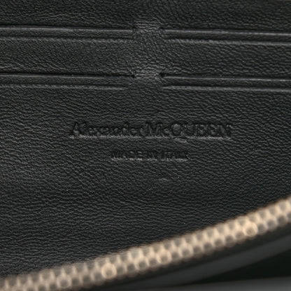 Alexander McQueen Pebbled Calfskin Skull Wallet on Chain Black 6 of 10