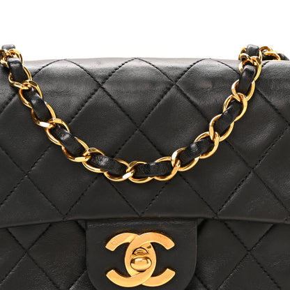 Chanel Lambskin Quilted Mini Square Flap Bag Black 7 of 10