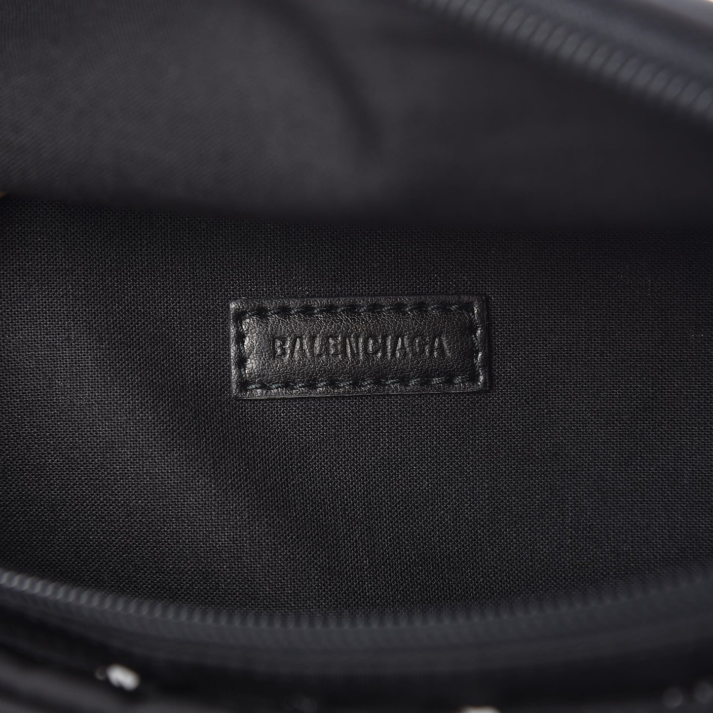 Twill Nylon Allover Logo Explorer Beltpack Black White