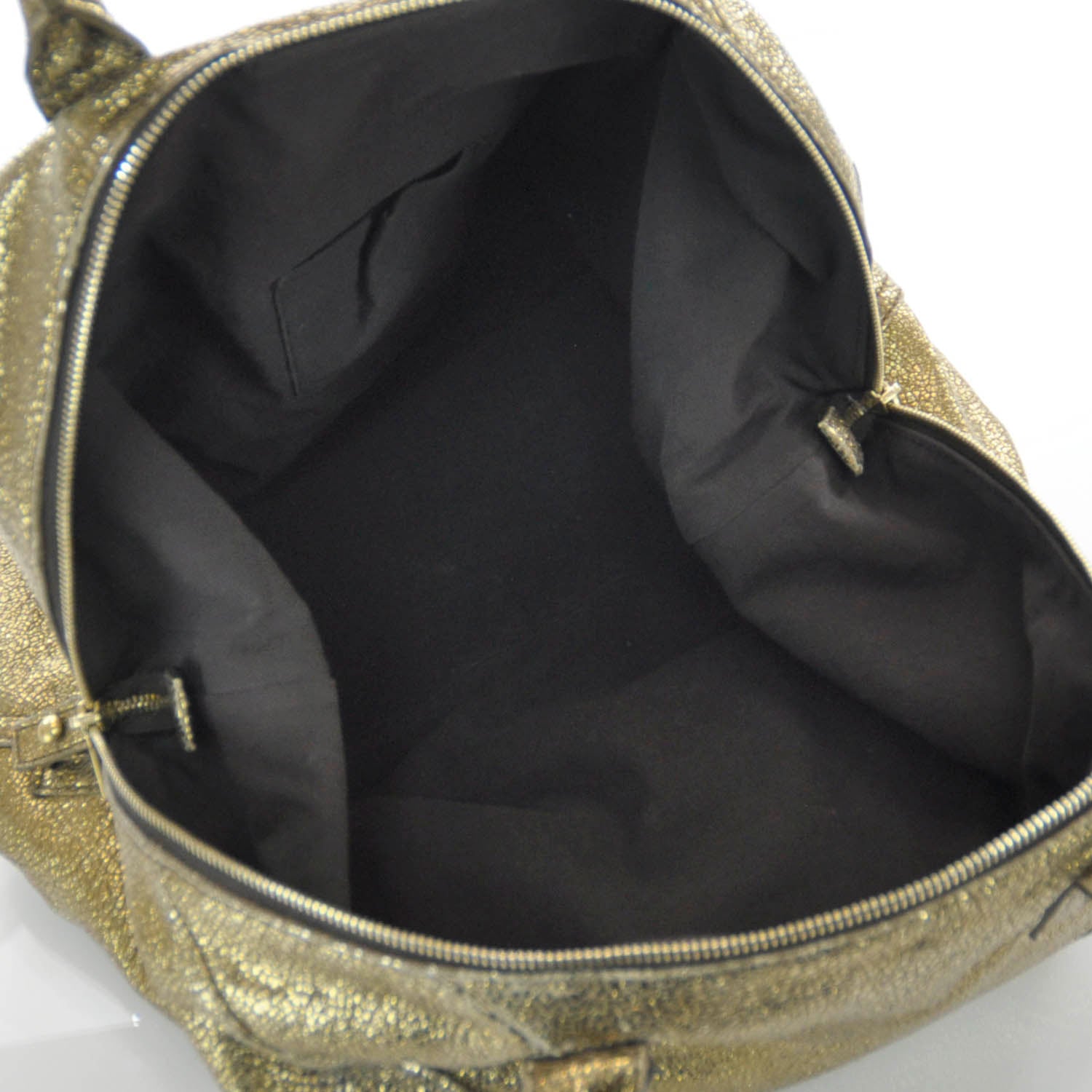 Saint Laurent Volcano Crackled Leather Easy Sac Gold 6 of 8