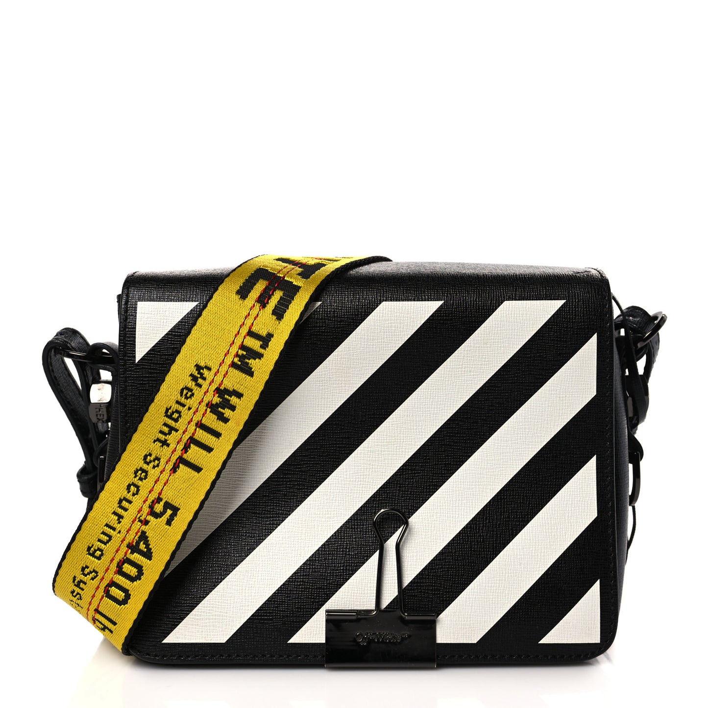 Calfskin Diag Flap Bag Black White