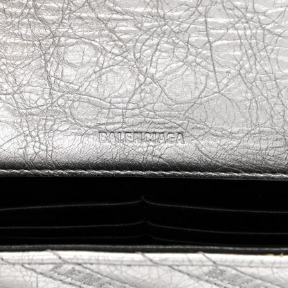 Balenciaga Metallic Arena Calfskin Logo Matelasse BB Chain Wallet Argent 11 of 13