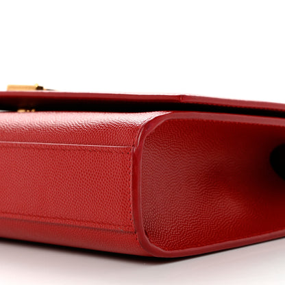 Saint Laurent Grain De Poudre Medium Monogram Kate Satchel Rouge Eros 9 of 9