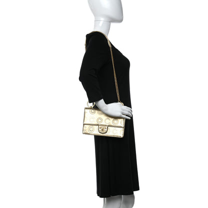 Chanel Metallic Calfskin Cocallover Flap Gold 2 of 9