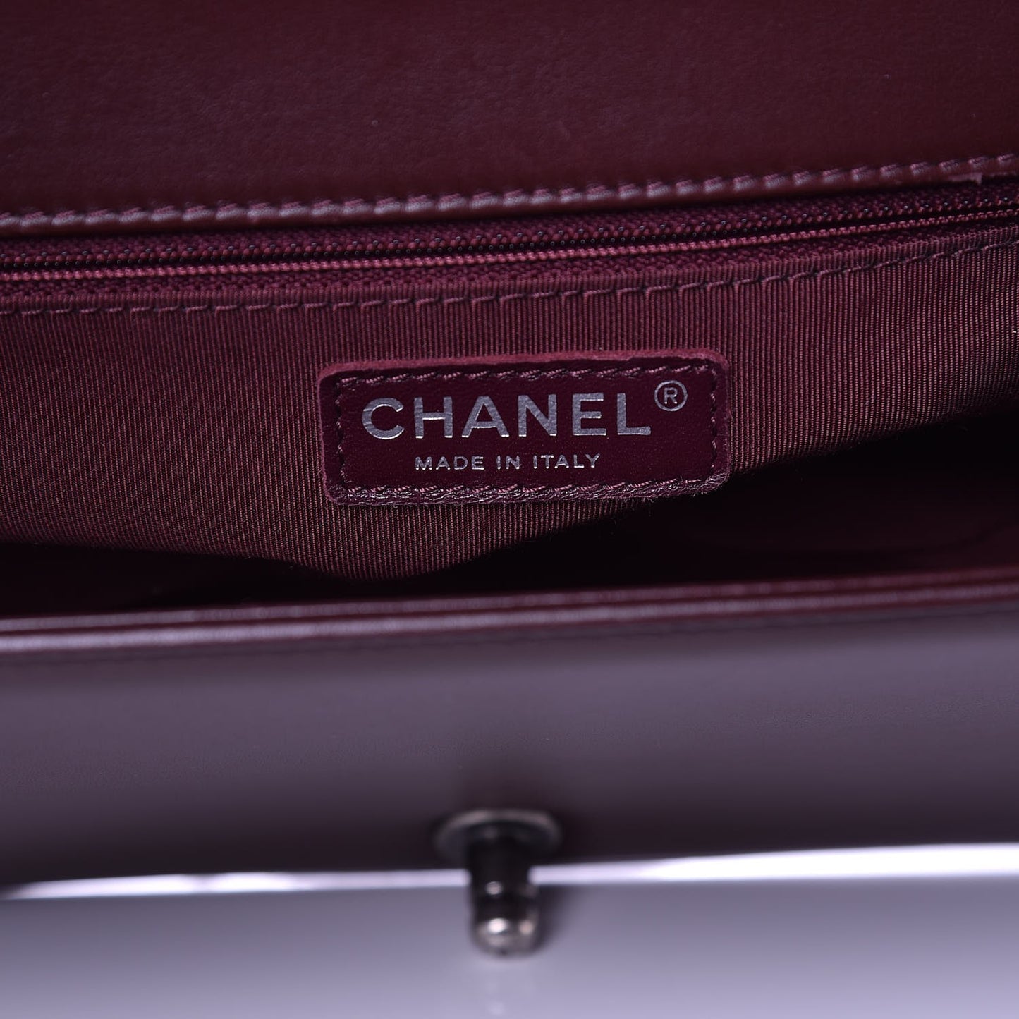 Calfskin Chevron Quilted New Medium Boy Flap Burgundy