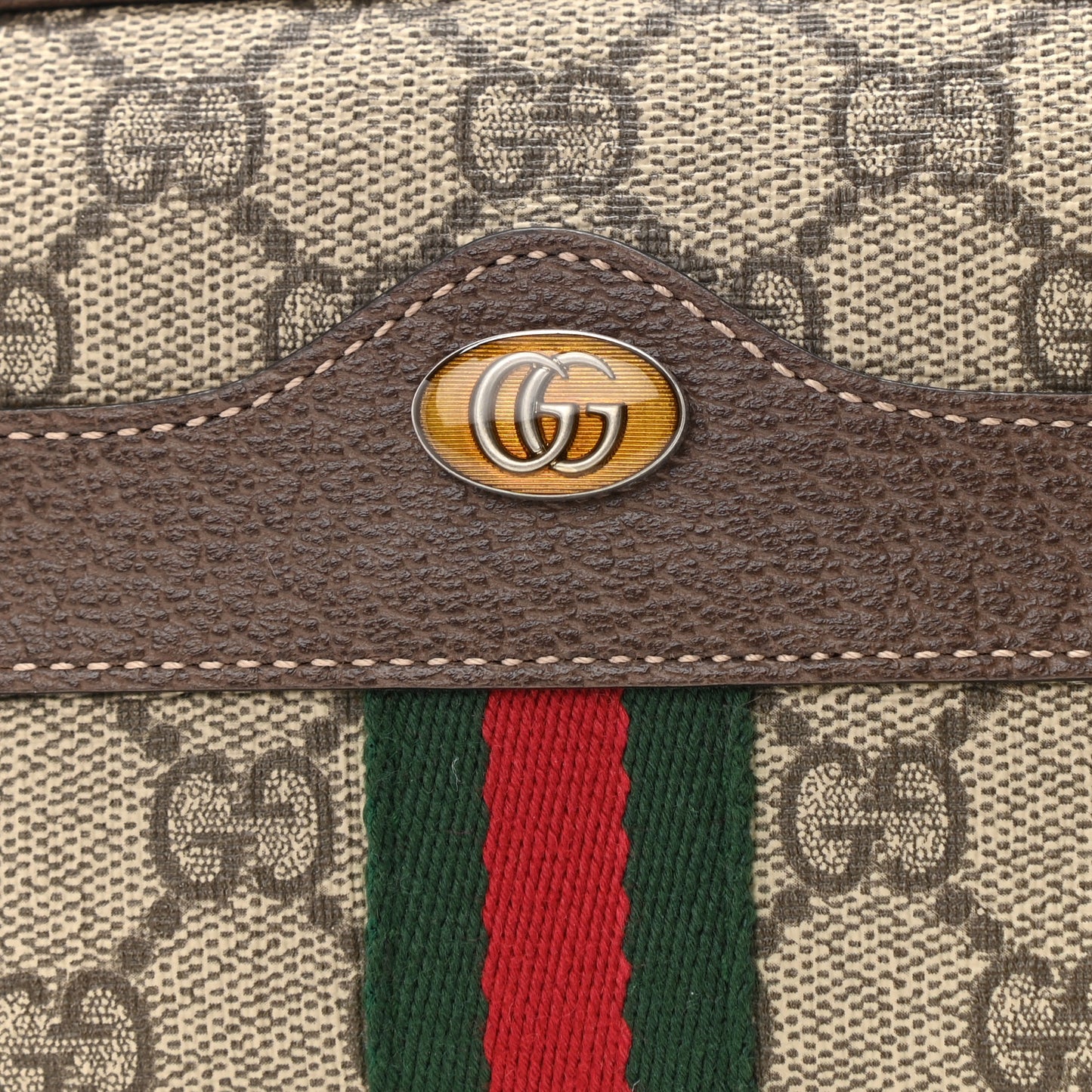 GG Supreme Monogram Ophidia Belted iPhone Case 85 34 Dark Brown