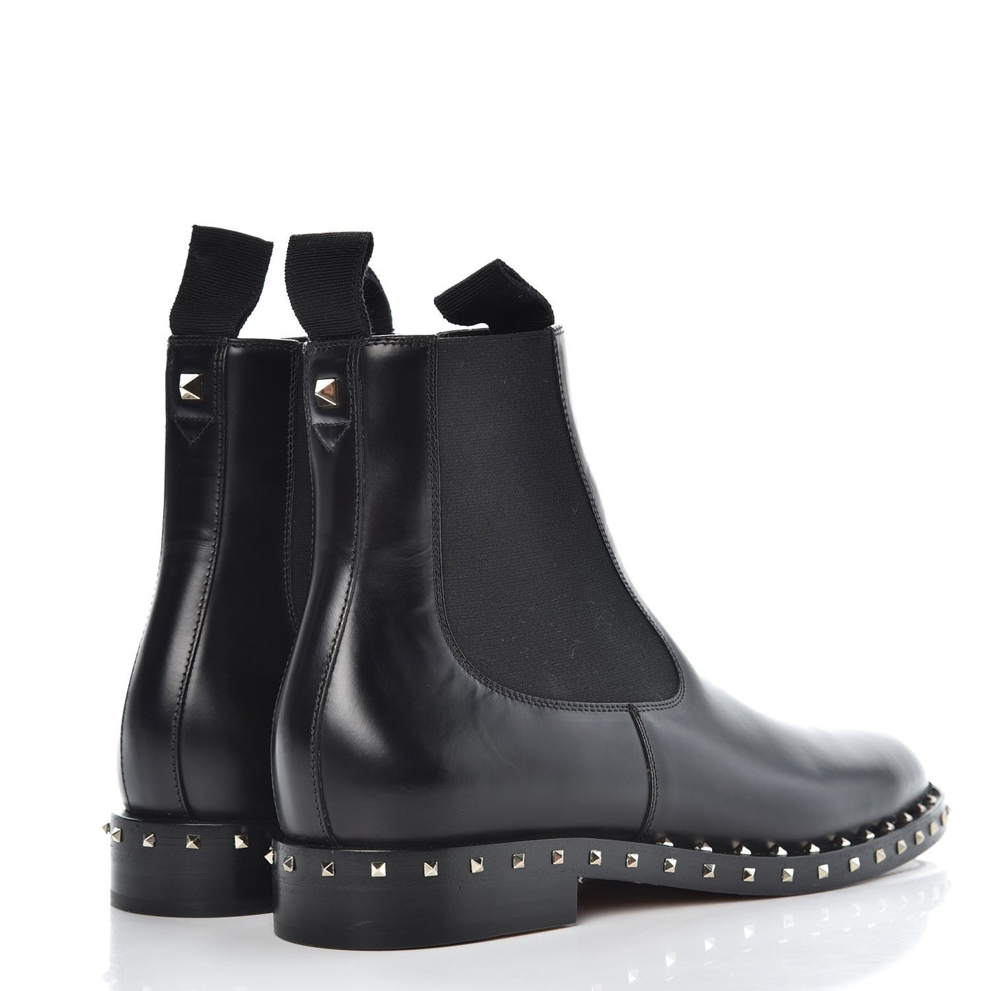 Calfskin Soul Rockstud Chelsea Ankle Boots 39.5 Black