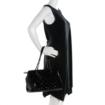 Chanel Patent Quilted CC Angle Tote Black 2 of 7