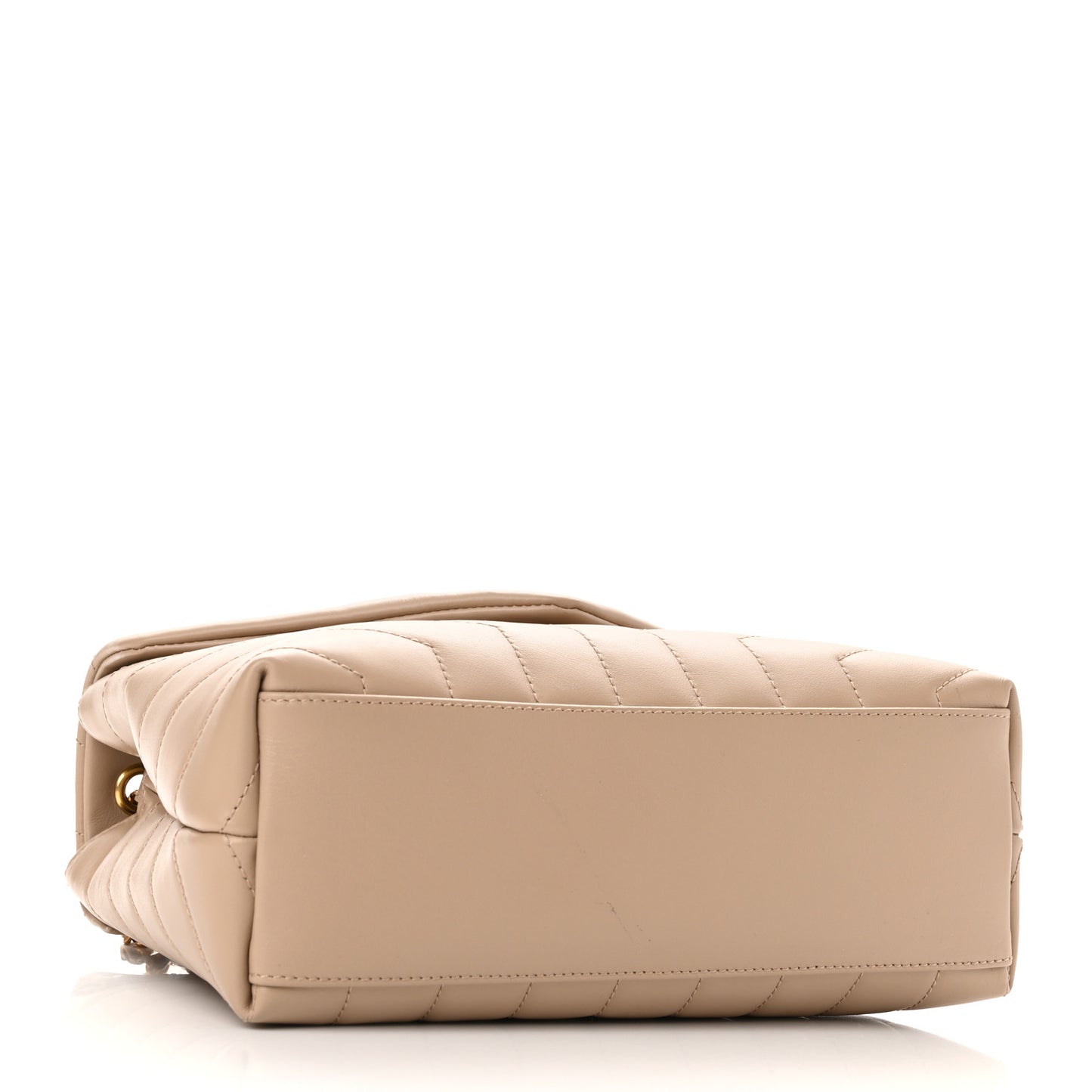 Calfskin Y Quilted Monogram Small Loulou Chain Satchel Dark Beige