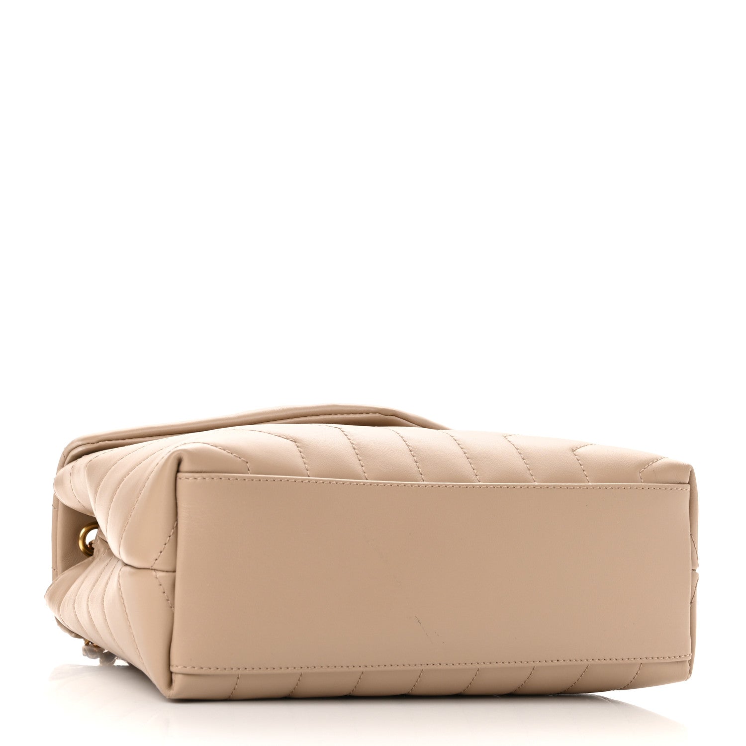Saint Laurent Calfskin Y Quilted Monogram Small Loulou Chain Satchel Dark Beige 4 of 9