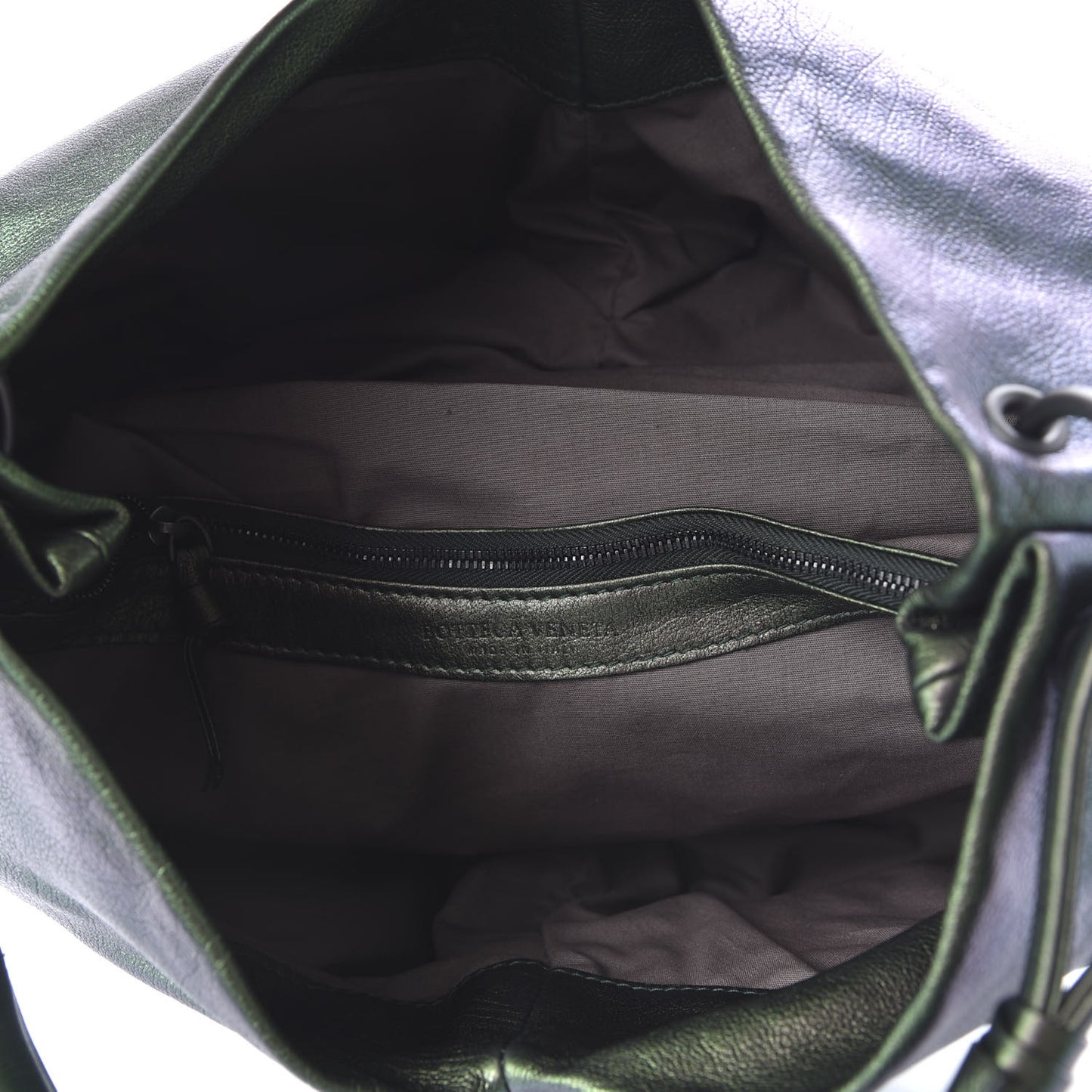 Iridescent Nappa Intrecciato Aquilone Fortune Cookie Hobo Green