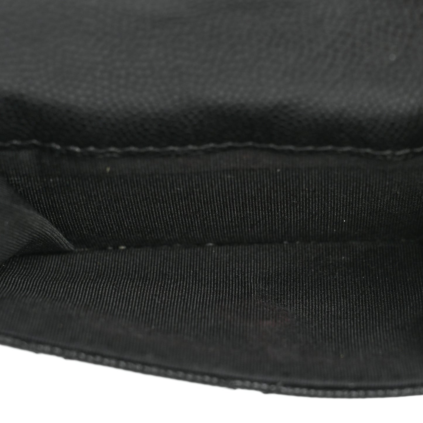 Caviar Quilted Crystal CC Small Flap Wallet Black
