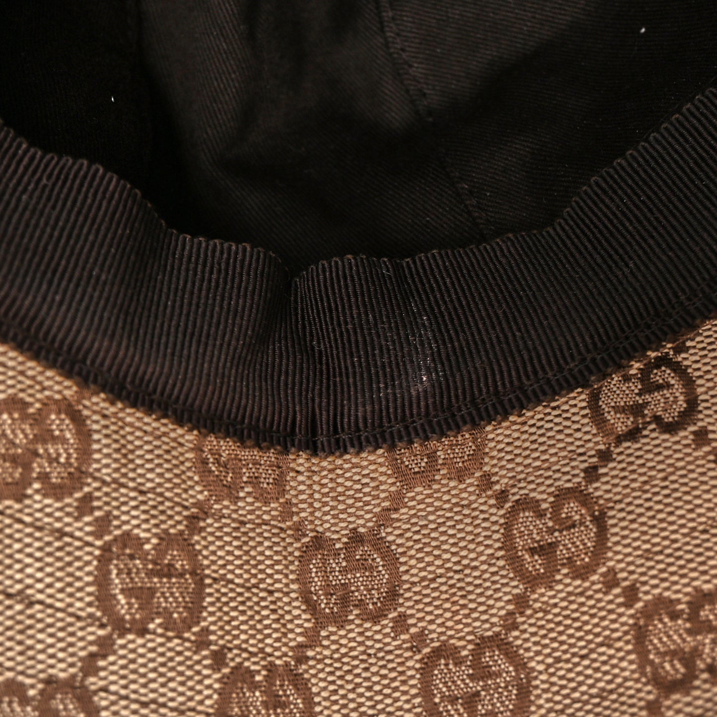 GG Monogram Web Bucket Hat M Brown