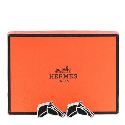 Hermes Palladium Lacquered Jolly Jumper Cufflinks Black 8 of 8